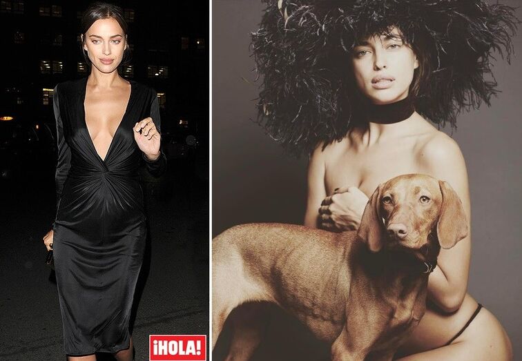 À esq., a imagem onde se vê melhor a barriga de grávida de Irina; à dir., a fotografia mais recente que a modelo partilhou nas redes sociais