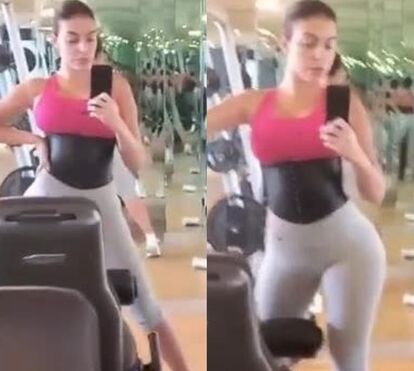Georgina Rodríguez destaca bumbum enquanto brinca de influencer